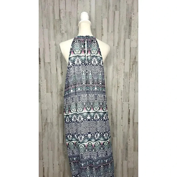 Donna Morgan Women's Geometric Print Halter Maxi Dress Size 12 - Picture 3 of 5